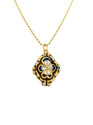 Baroque Medal Flower Enamel S