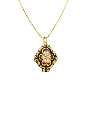 Baroque Medal Flower Enamel S