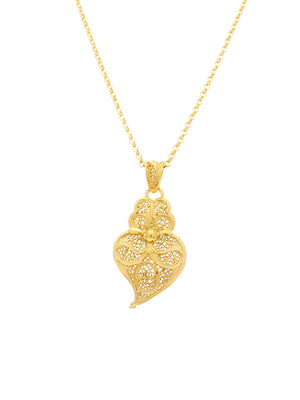 Tradição Heart Medallion 3cm in Silver/Gold
