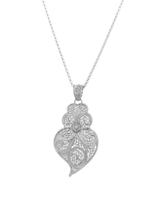 Tradição Heart Medallion 4cm in Silver/Gold