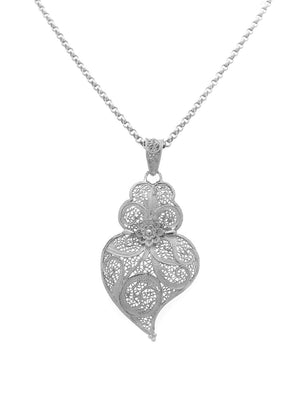 Tradição Heart Medallion 5cm in Silver/Gold