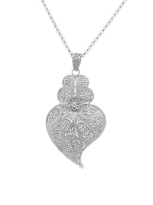 Tradição Heart Medallion 6cm in Silver/Gold
