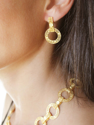 Conjunto Moderna - Colar, Brincos e Pulseira (4332496126011)