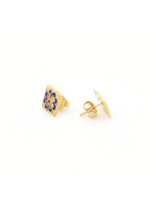 Brincos Quadrados com Esmalte em filigrana (4335338061883)
