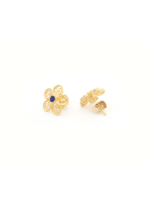 Brincos Flor com Esmalte em filigrana (4335337963579)