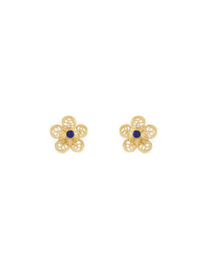 Brincos Flor com Esmalte em filigrana (4335337963579)