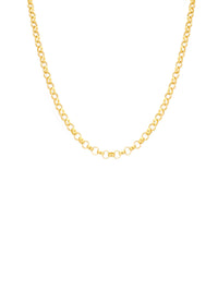 L Rope Chain in Silver and 9/19K Gold (70cm, 0.35cm) – Gold-Plated Silver