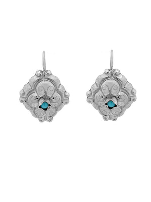 Baroque earrings with turquoise stone