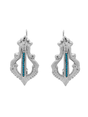 Baroque earrings with turquoise stones or pearls