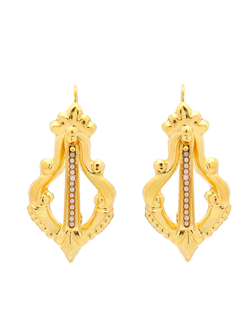 Baroque earrings with turquoise stones or pearls