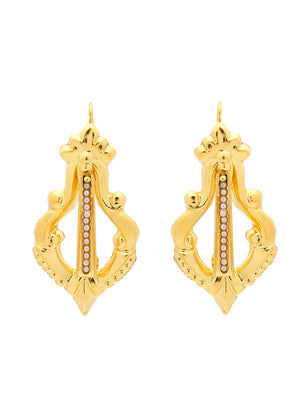 Baroque earrings with turquoise stones or pearls