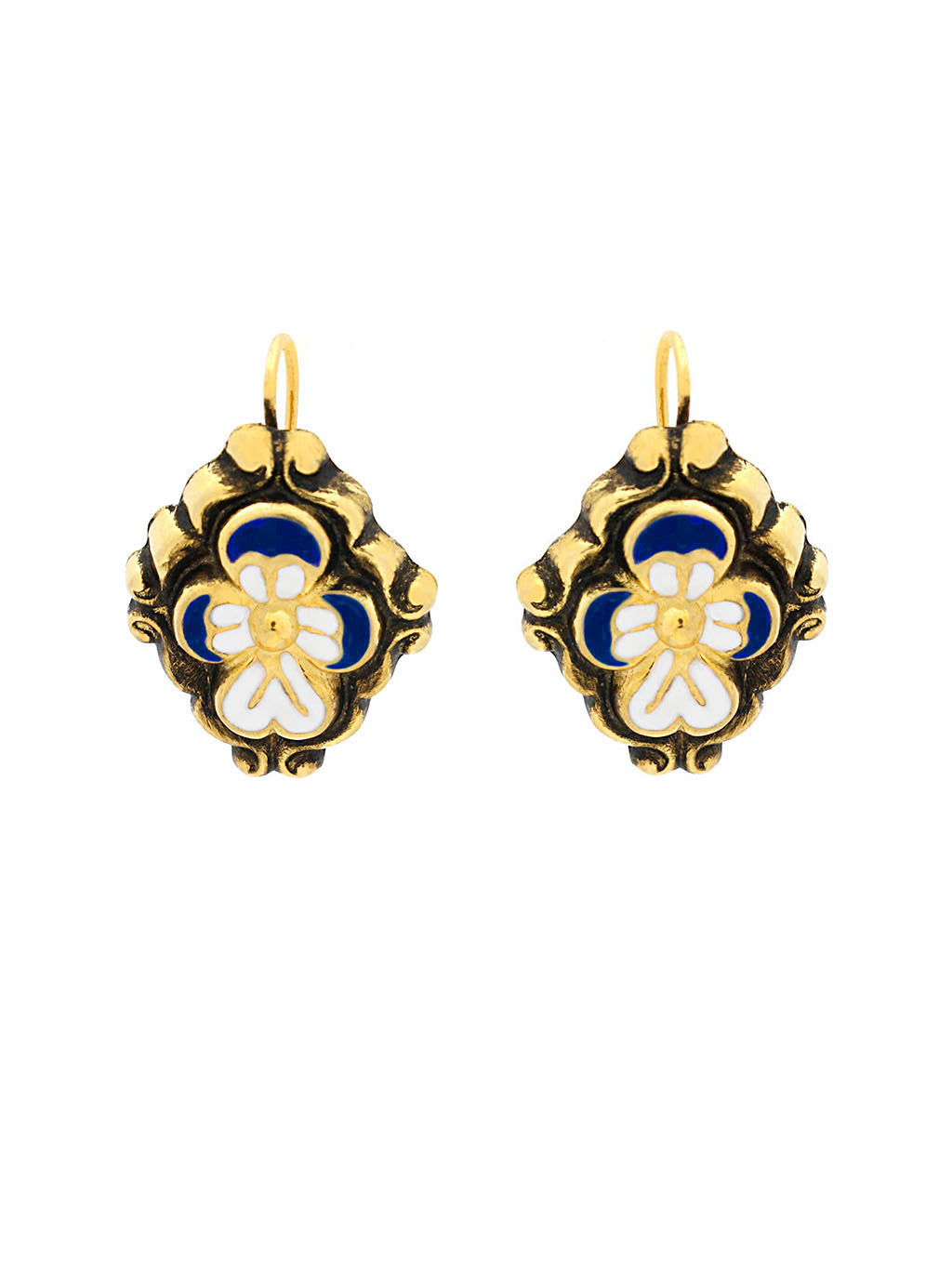 Baroque earrings Flower enamel M