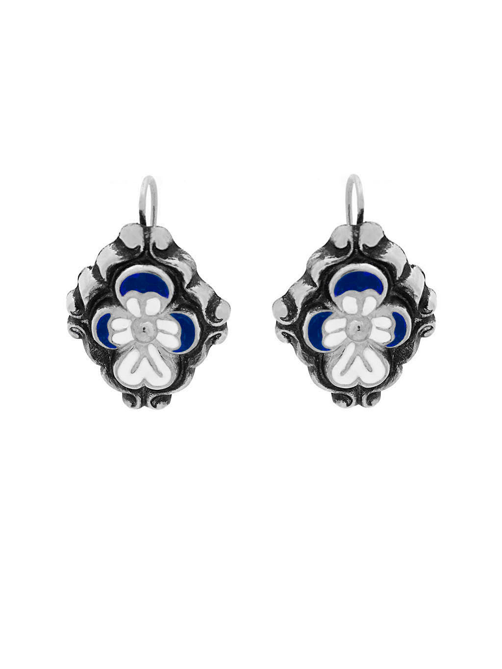 Baroque earrings Flower enamel M