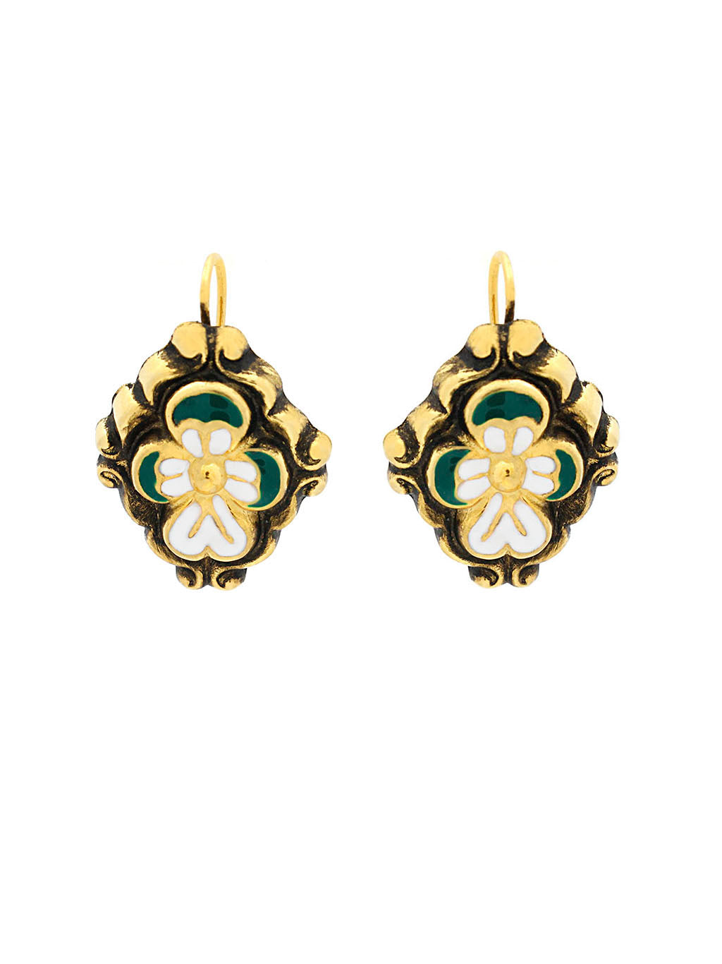 Baroque earrings Flower enamel M