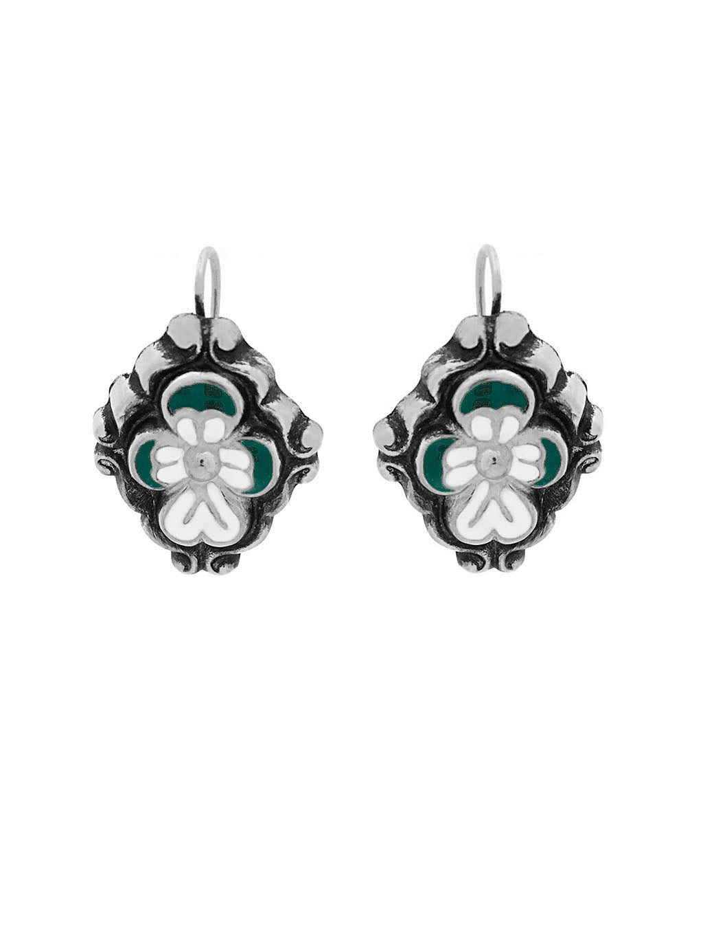 Baroque earrings Flower enamel M