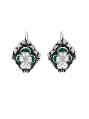 Baroque earrings Flower enamel M