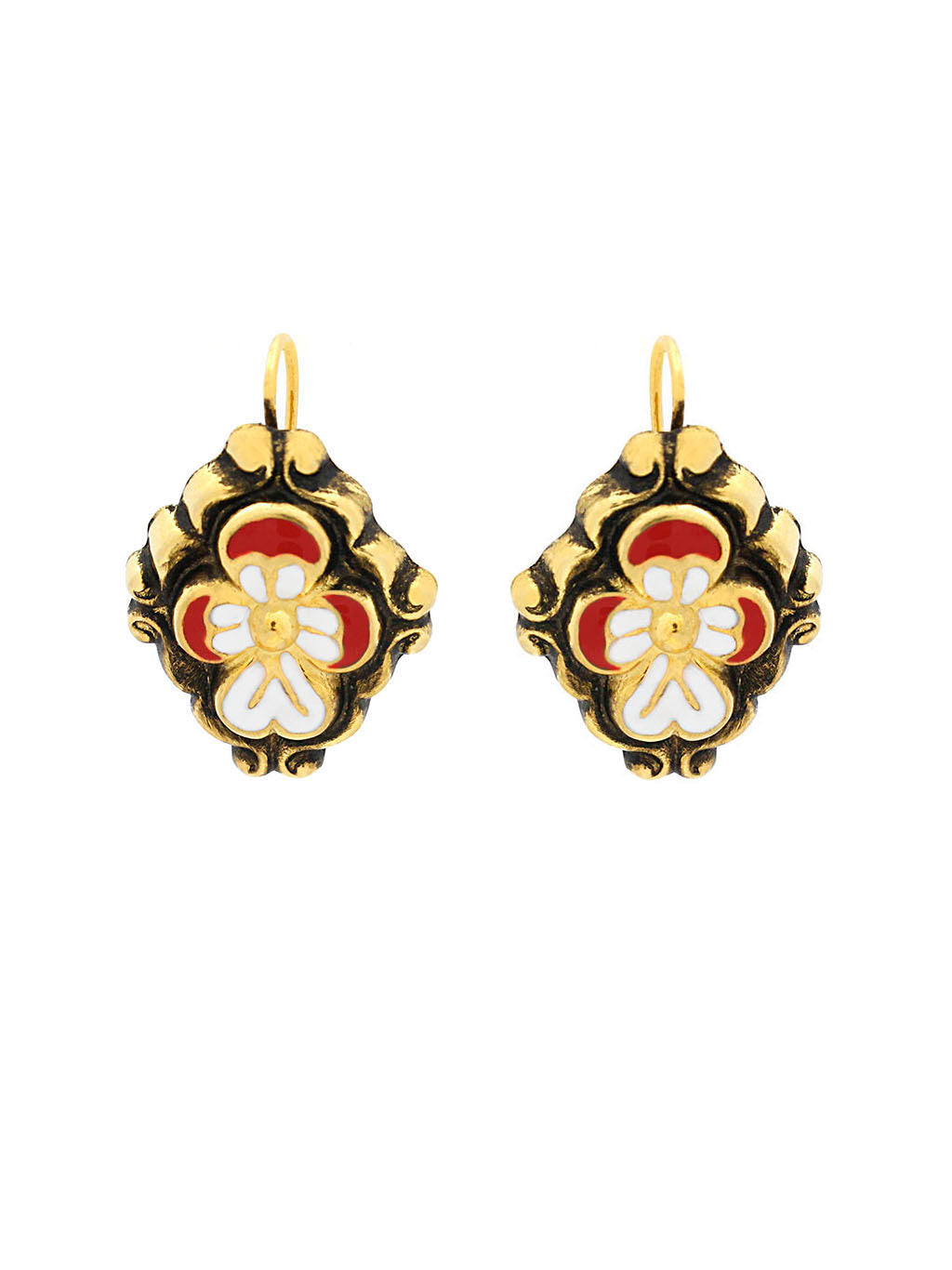 Baroque earrings Flower enamel M