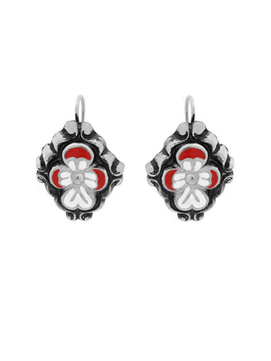 Baroque earrings Flower enamel M