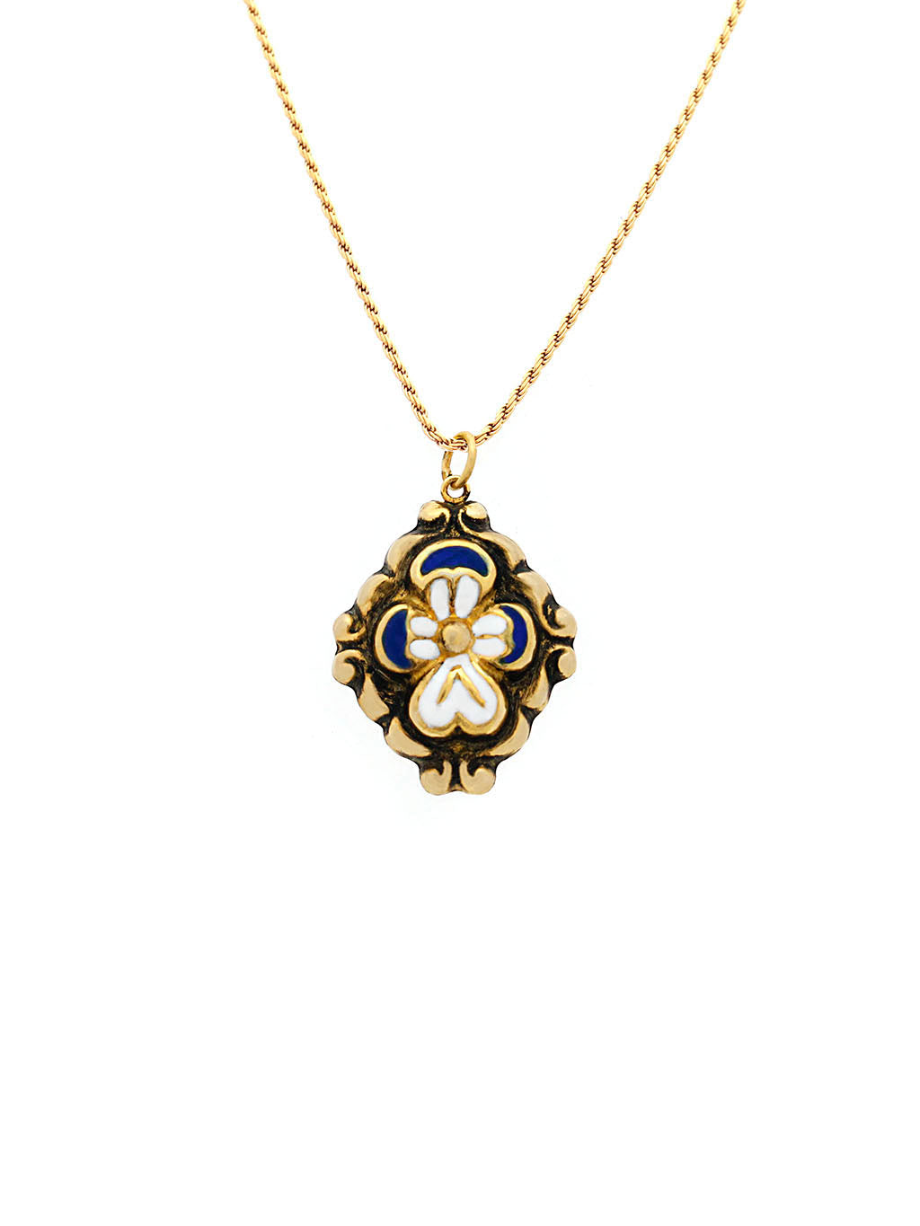 Baroque Medal Flower Enamel M