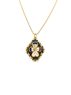 Baroque Medal Flower Enamel M