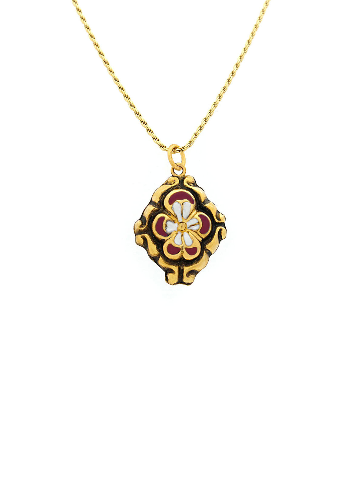 Baroque Set Flower Enamel (Size S) - Pending and earrings