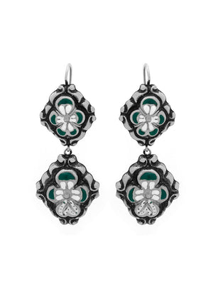 Double -enamel baroque earrings