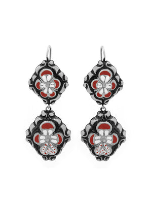 Double -enamel baroque earrings