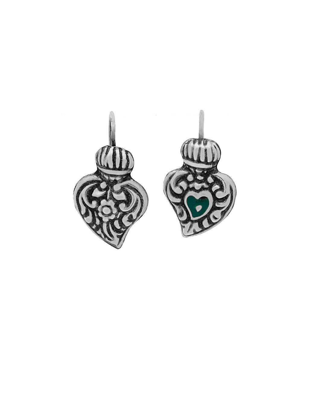 Earrings Heart Baroque Enamel