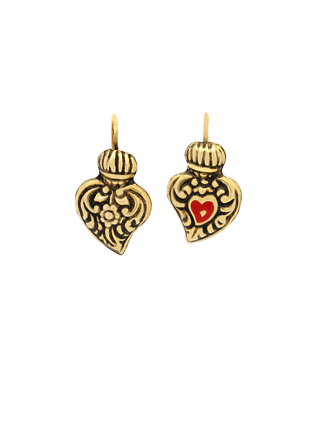 Earrings Heart Baroque Enamel