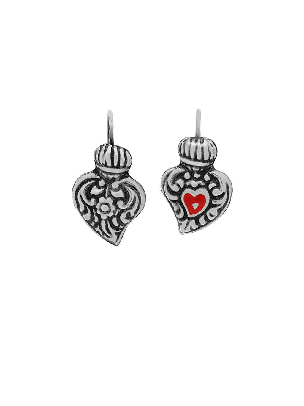 Earrings Heart Baroque Enamel