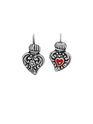 Earrings Heart Baroque Enamel