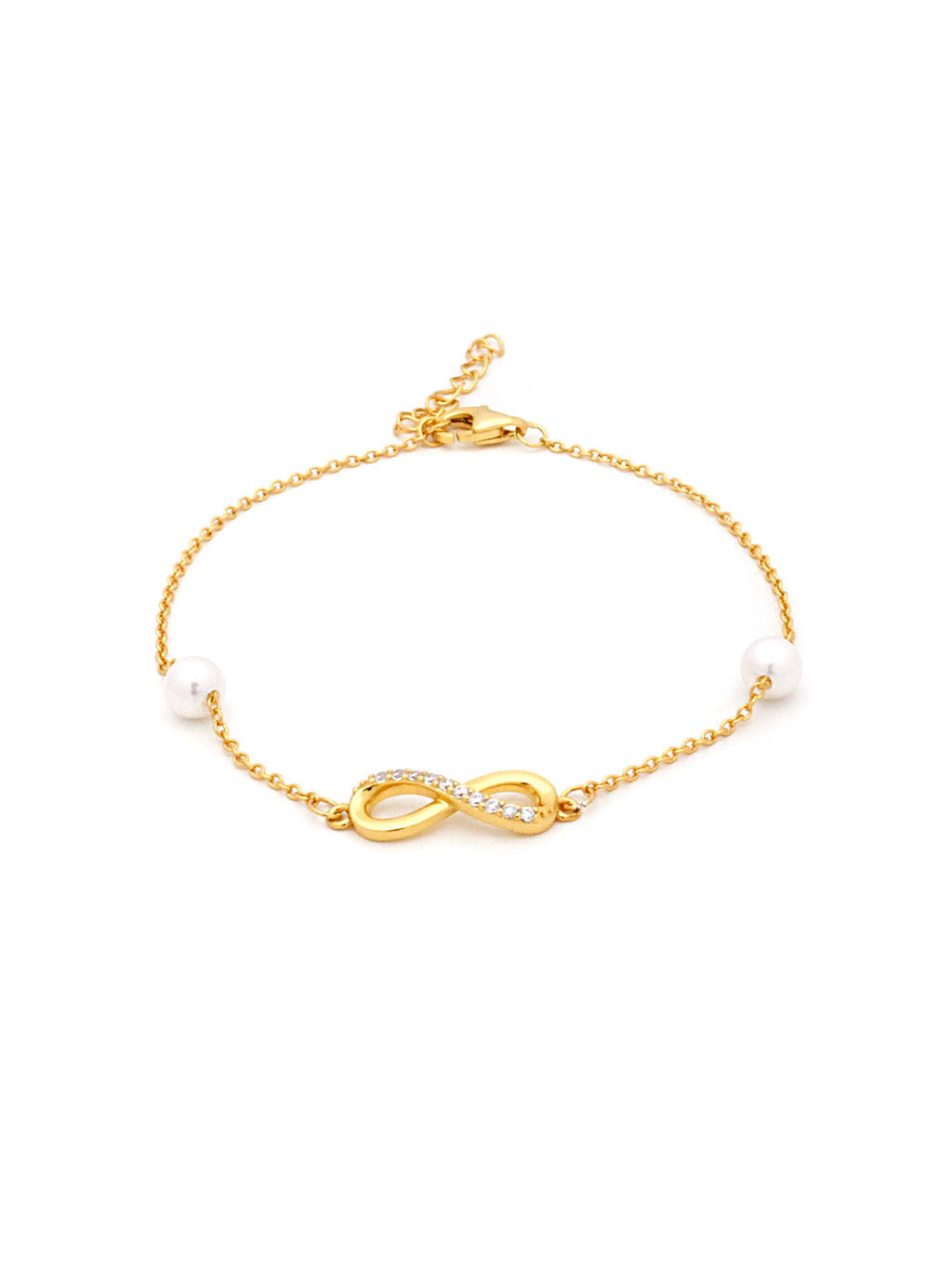 Infinite bracelet with pearls
