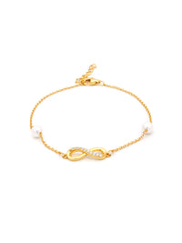 Infinity Bracelet with Pearls – Gold-Plated Silver