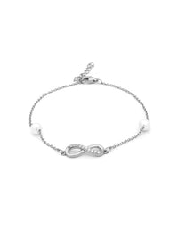 Infinity Bracelet with Pearls – Sterling Silver