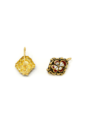 Baroque earrings flower enamel s