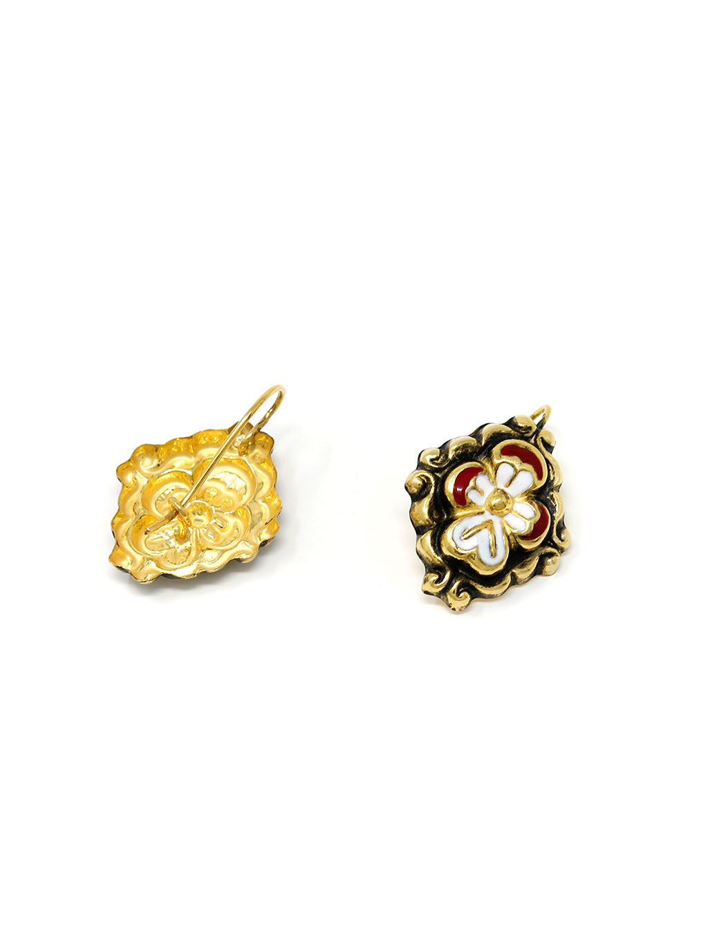Baroque earrings Flower enamel M