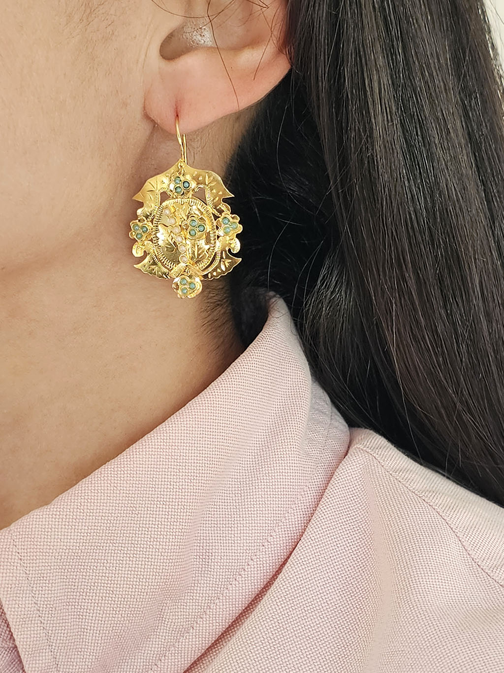 Baroque grass earrings