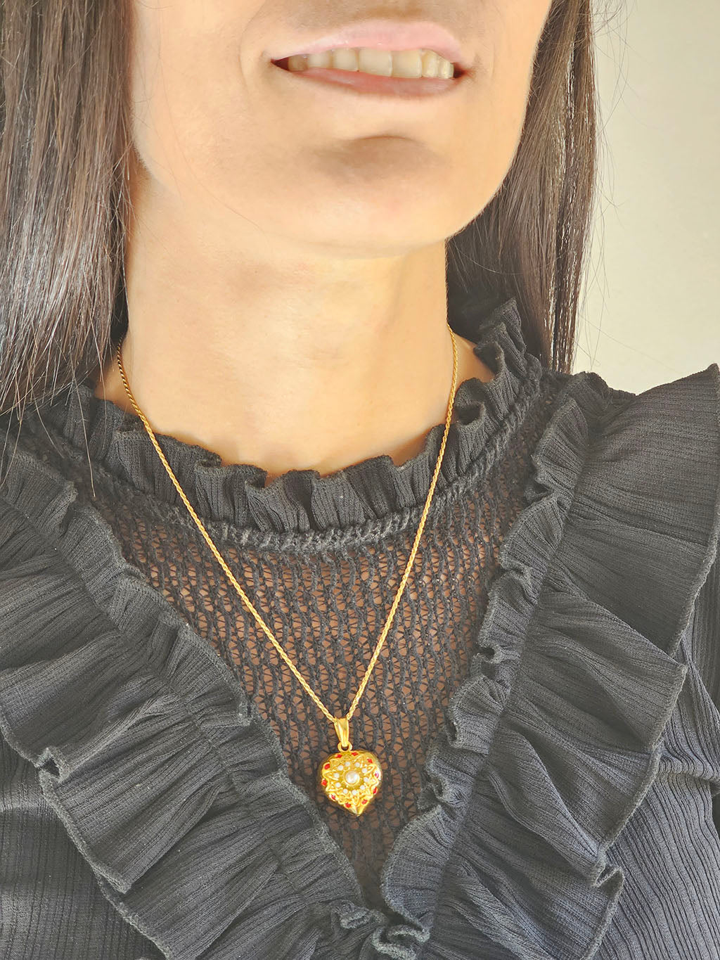 Set Enamelled Heart - Pending and Earrings