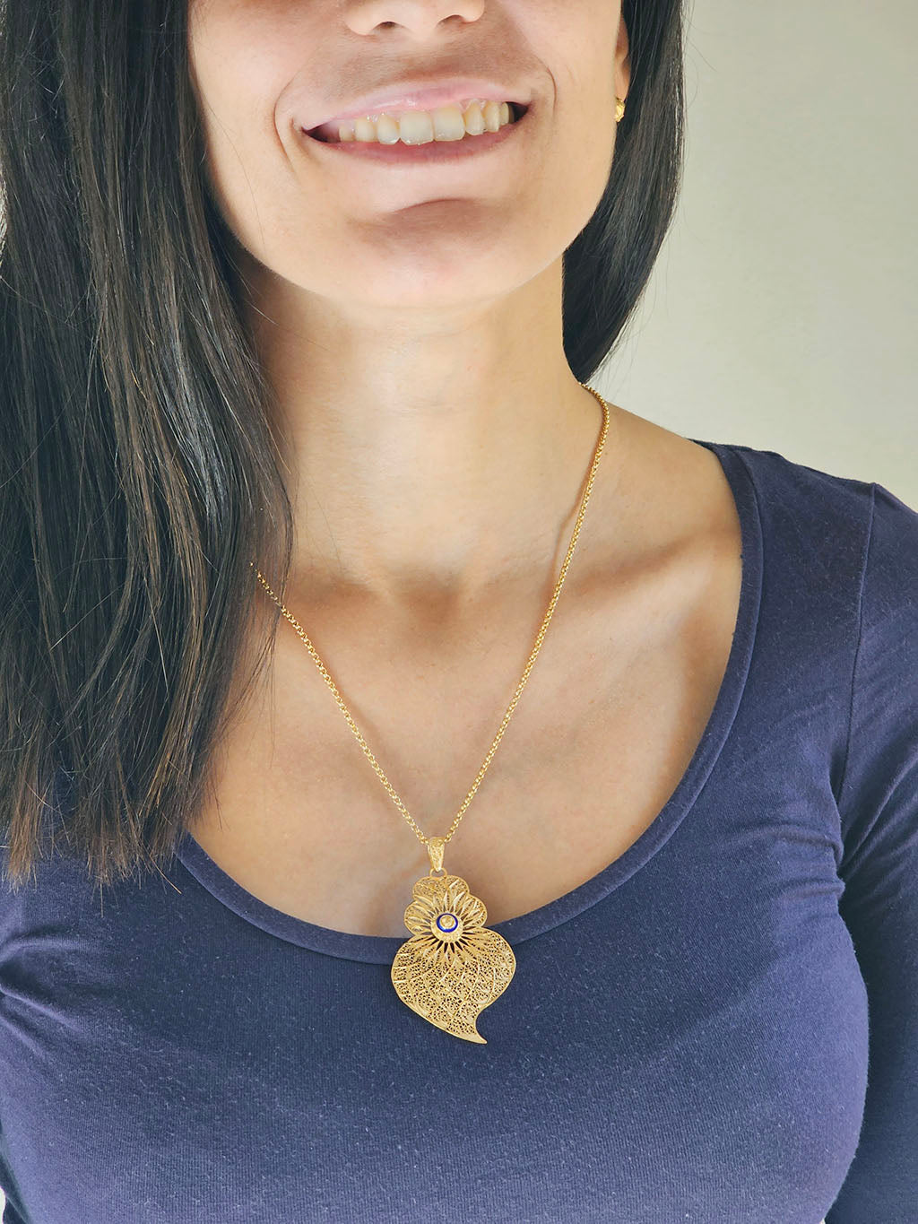 Medal Heart Center Enamelled