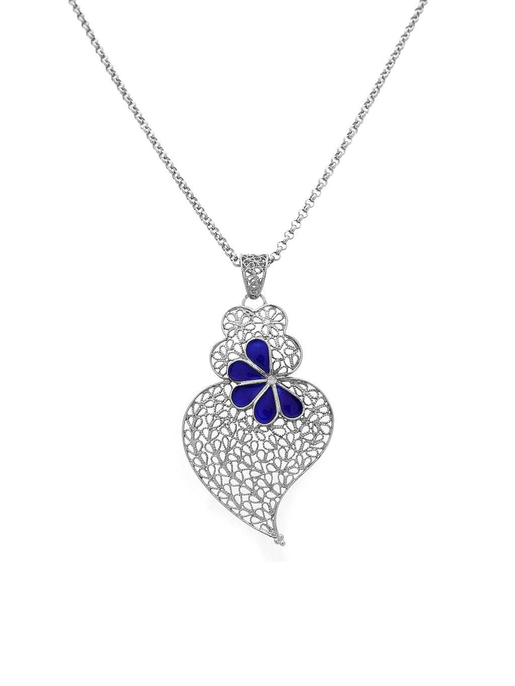 Medal Heart Petals Enamelled