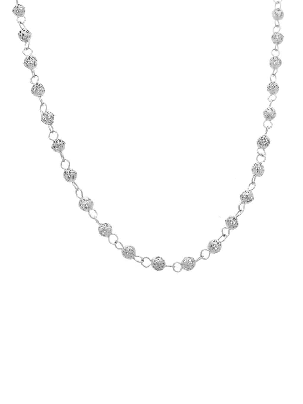 Colar Contas 4mm – Prata Dourada