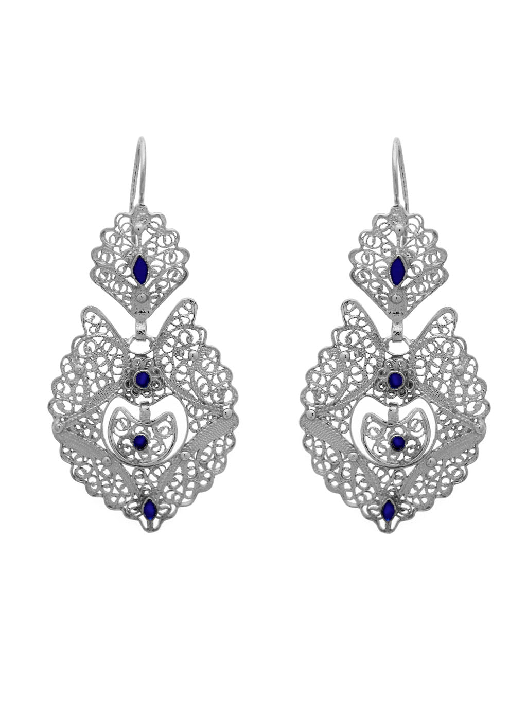 Traditional earrings with enamel