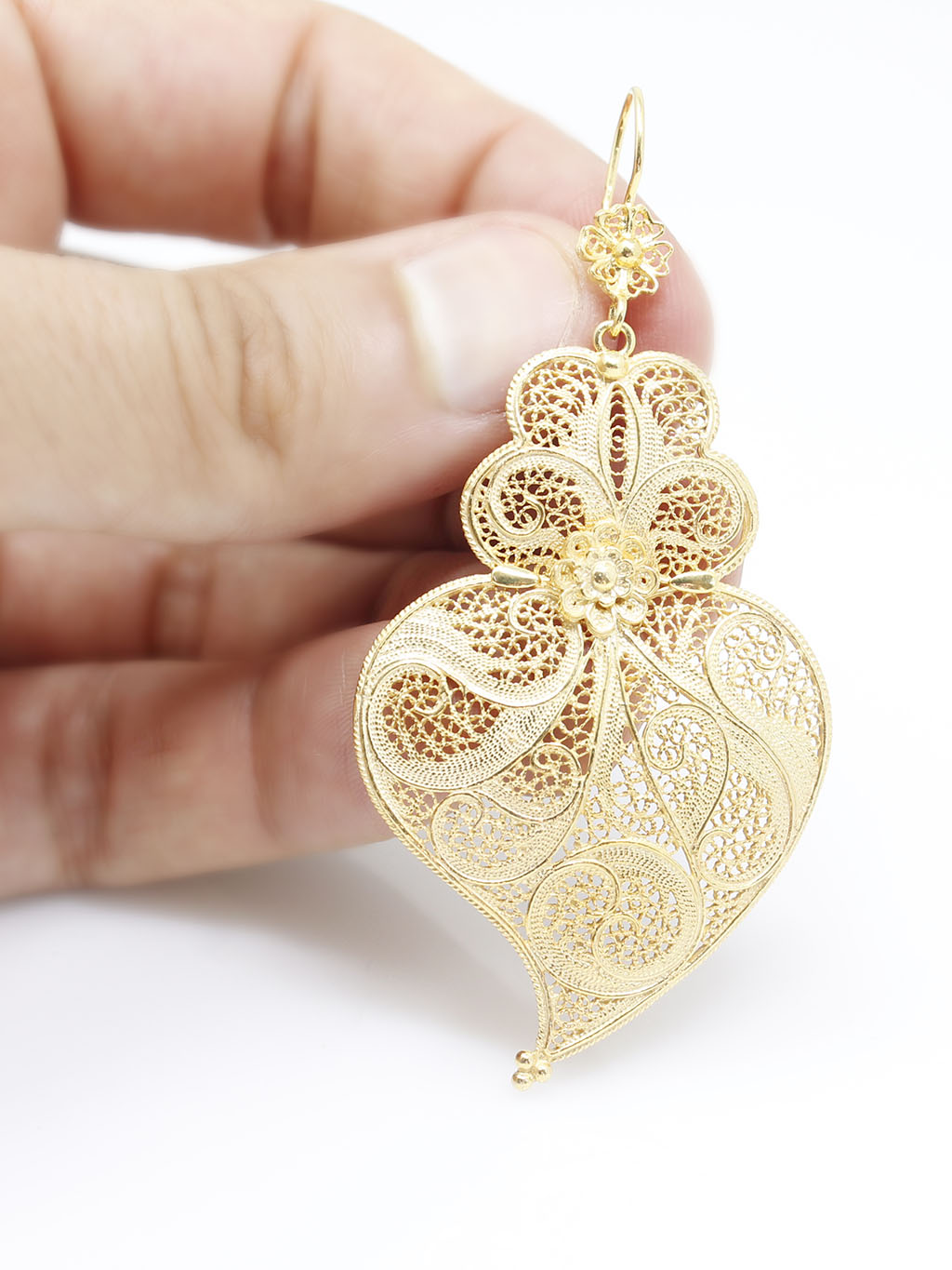 Earrings Tradition 6cm Hook Flower