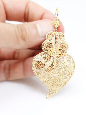 Earrings Tradition 6cm Hook Flower