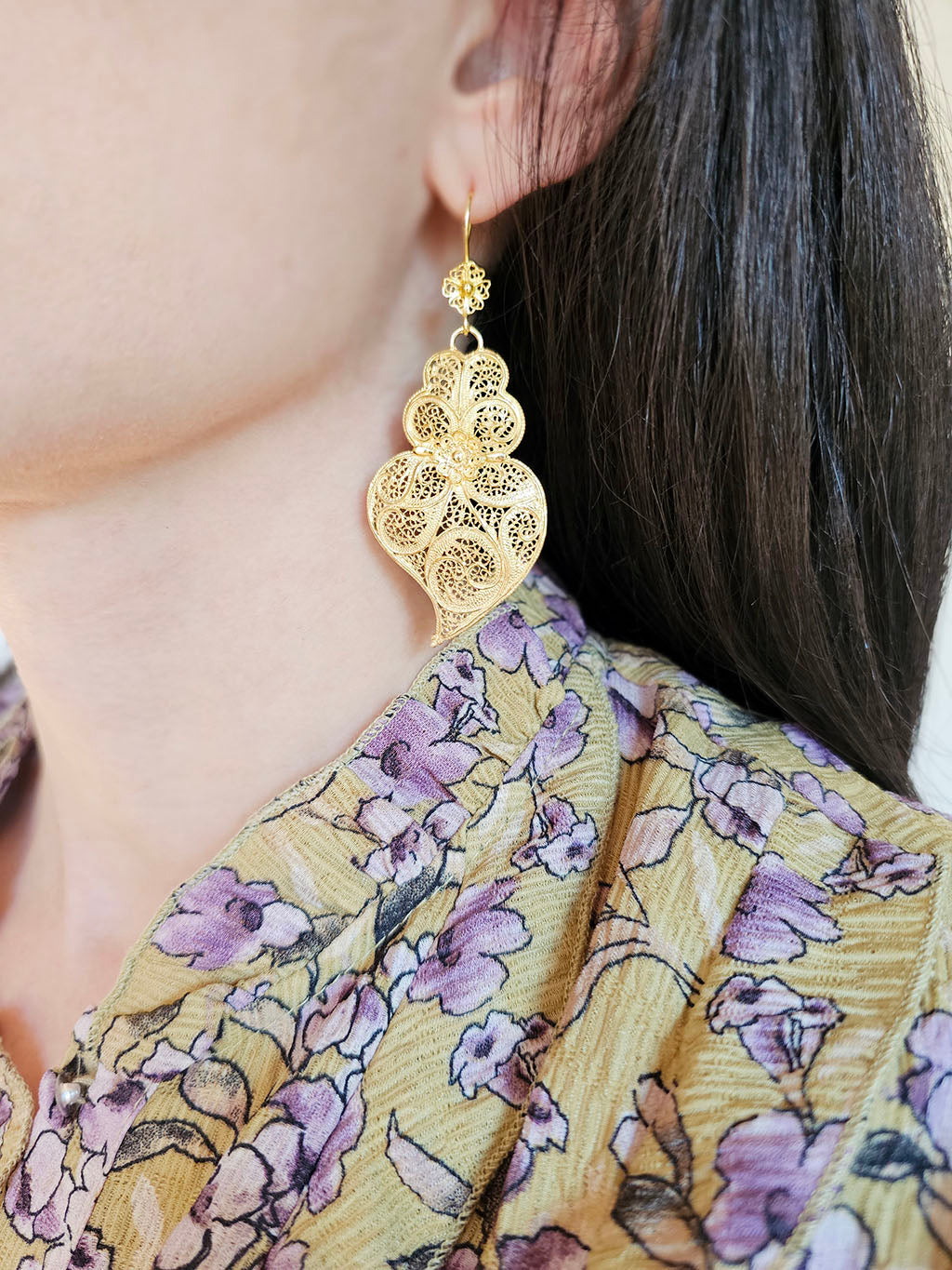 TRADITION Earrings 5cm Flower Hook