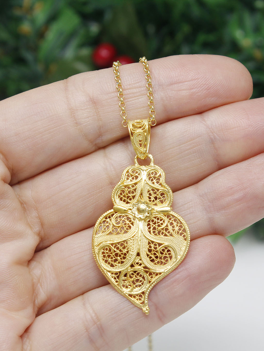 Heart Medal Tradition 3.5cm in silver/gold