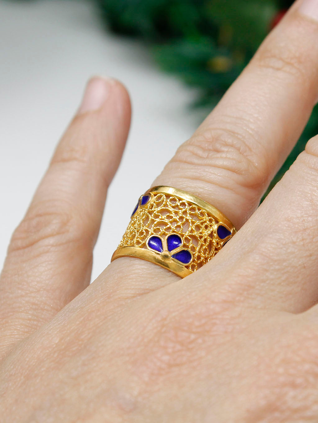 RATE RING FLOWERS ENAMEL