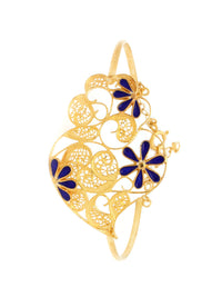 Seletiva II - Escrava com esmalte azul (Tamanho M) – Prata Dourada / Ouro 9k / Ouro 19k