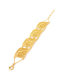 Square Flower Bracelet – Gold-Plated Silver