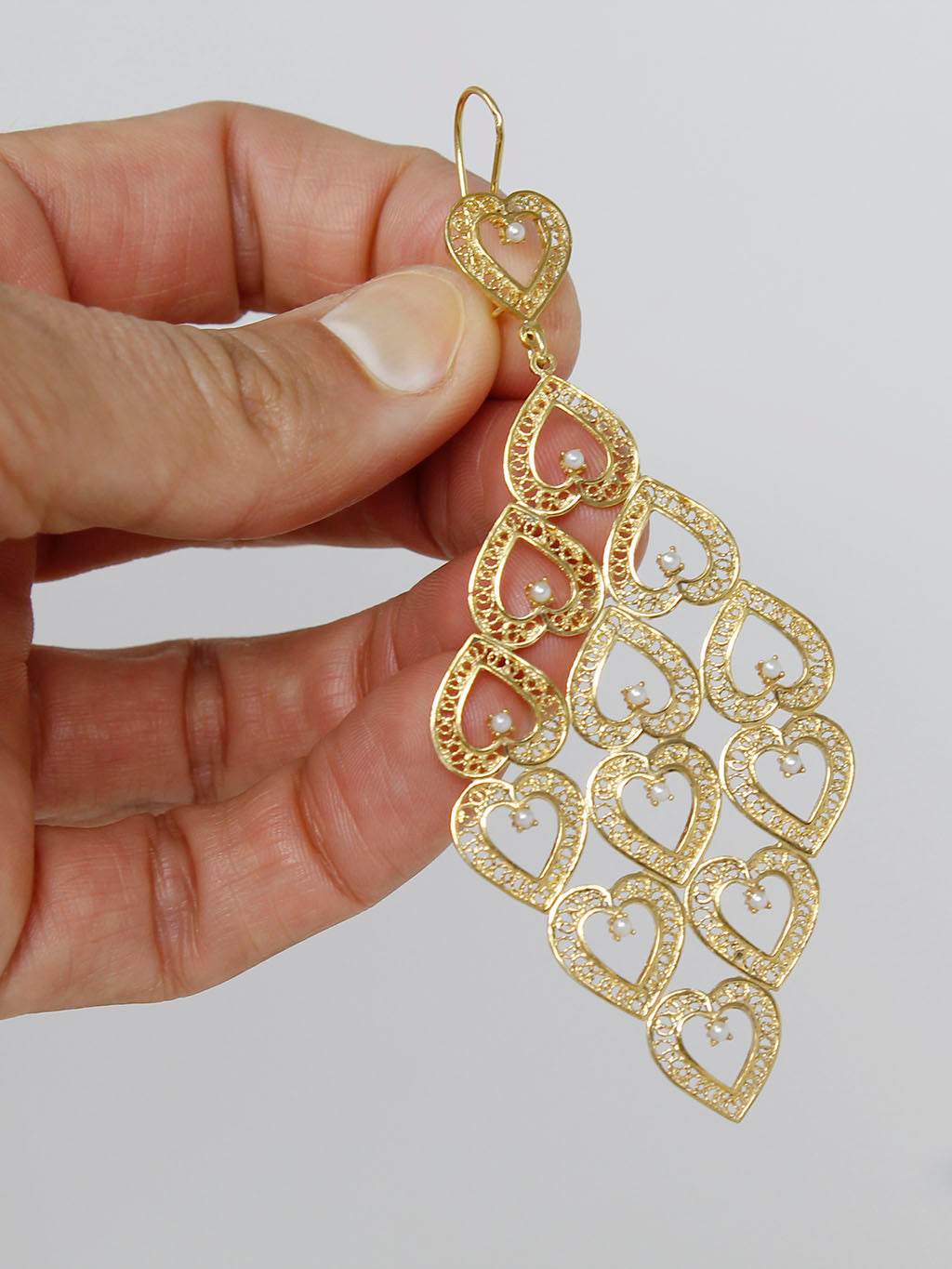 Brincos Mil Corações com Pérola
